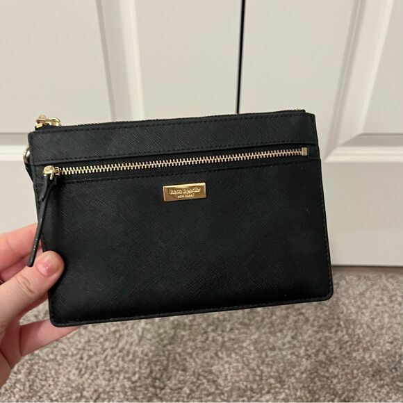 Kate Spade Black Laurel Way Saffiano Leather Wristlet - Picture 5 of 14